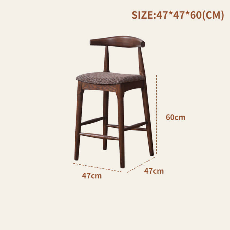 เก้าอี้บาร์ไม้แอช BUNISE รุ่น BS3 สไตล์นอร์ดิก ขนาด 47×47×100 ซม. สีวอลนัท_1